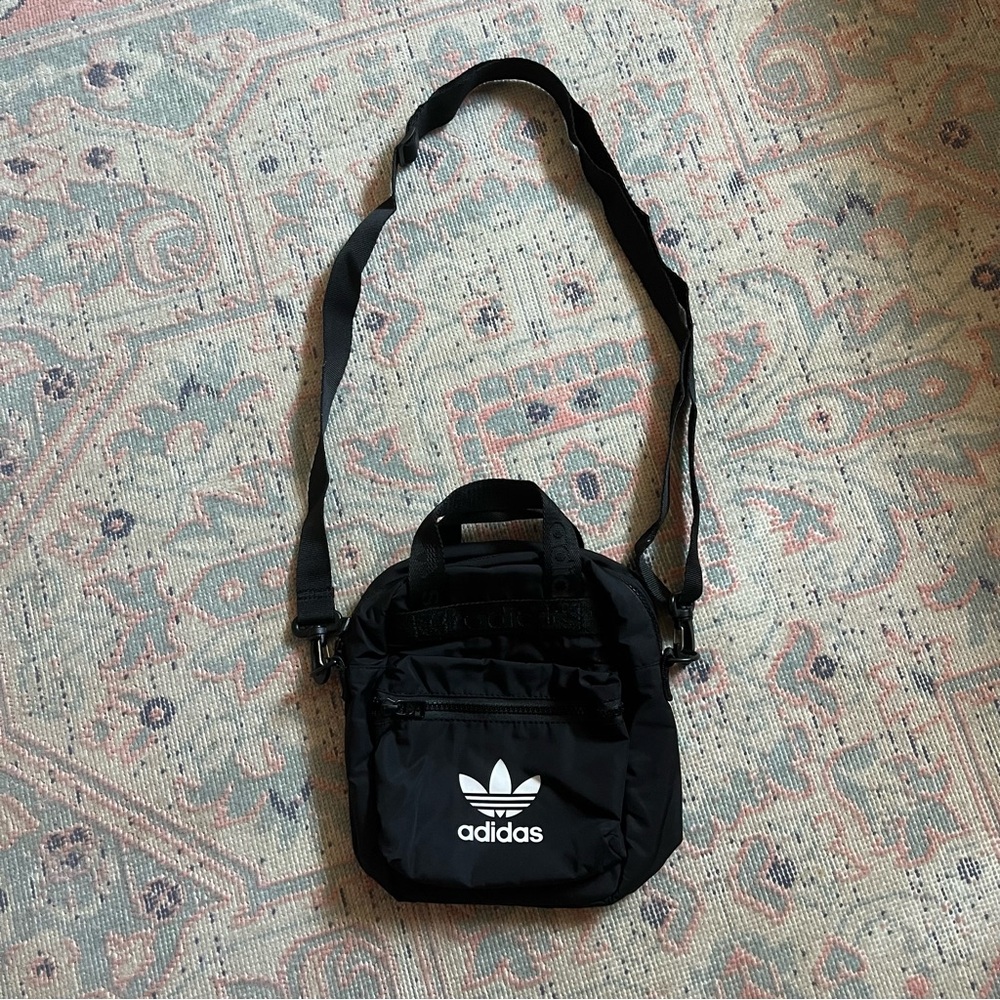 Adidas Small Zip Crossbody Bag in Black